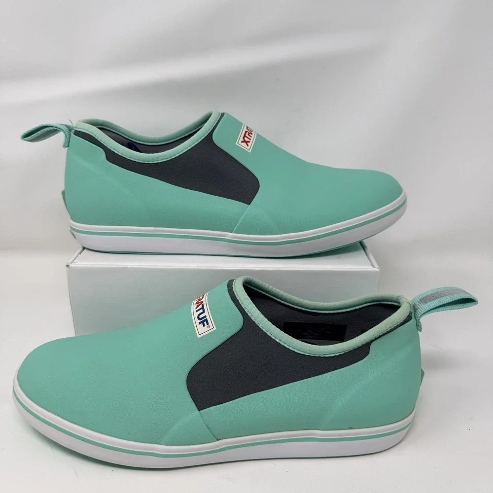 XTRATUF Womens Waterproof Deck Shoes Size 11 Seafoam Rubber Slip On Boat Fishing